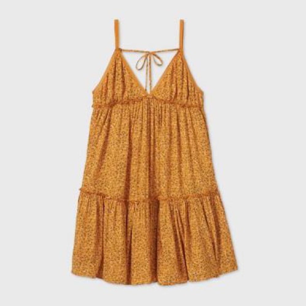 EUC Triangle Top Sleeveless Tiered Swing Dress